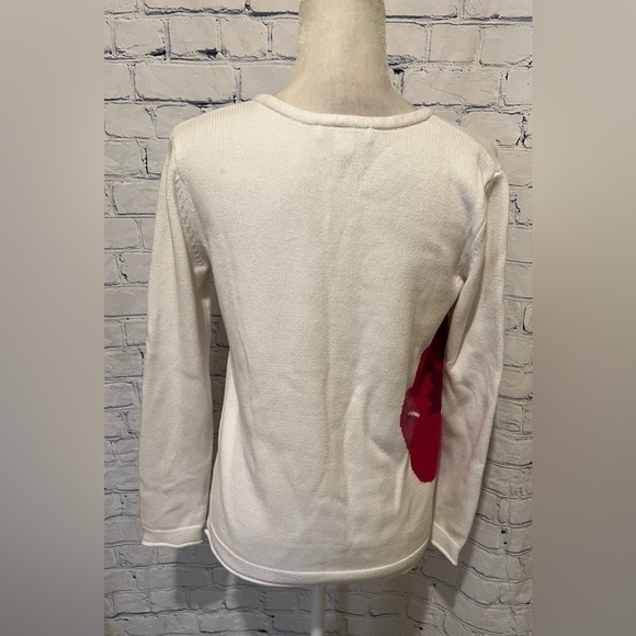 Coldwater Creek Sweater Women’s White Long Sleeve Floral Round Neck XS - Picture 3 of 6